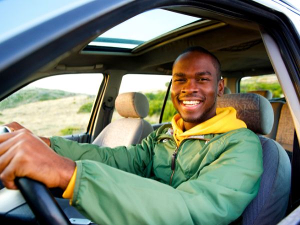 Man Confidently Driving